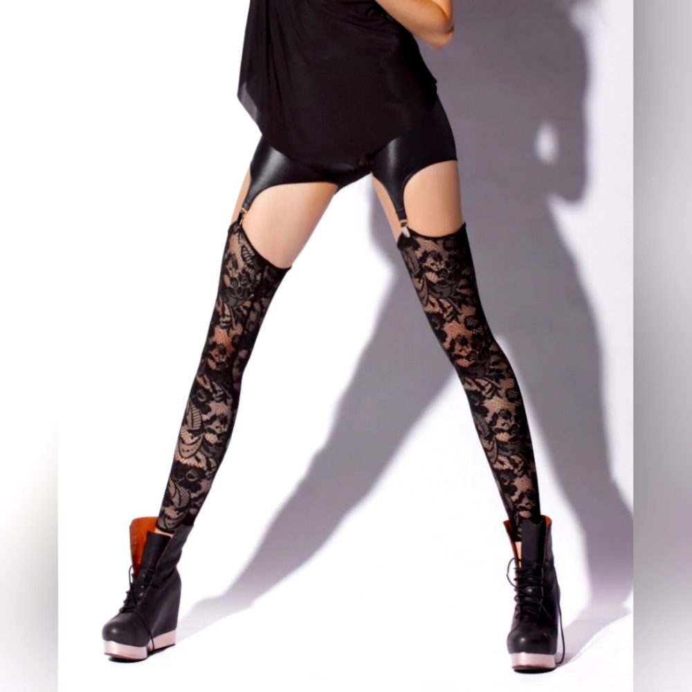BlackMilk Lace Suspender Leggings